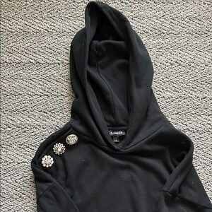 Express Black Hoodie with Jewel Accents